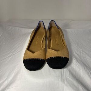 Rothy's Women’s US 5 Ballet Flats Camel Tan Captoe Textile Square loafer